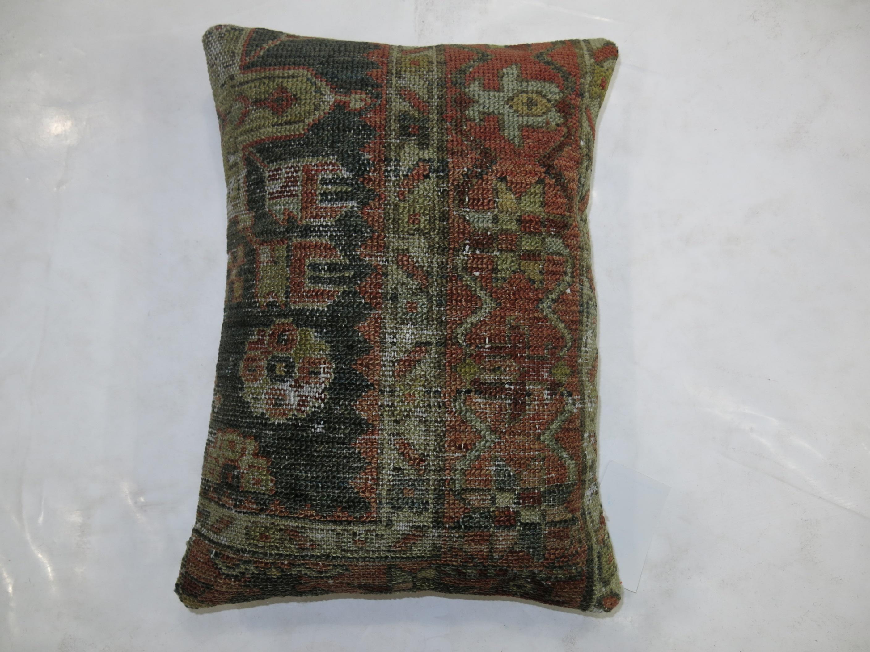 20th Century Heriz Persian Rug Pillow For Sale