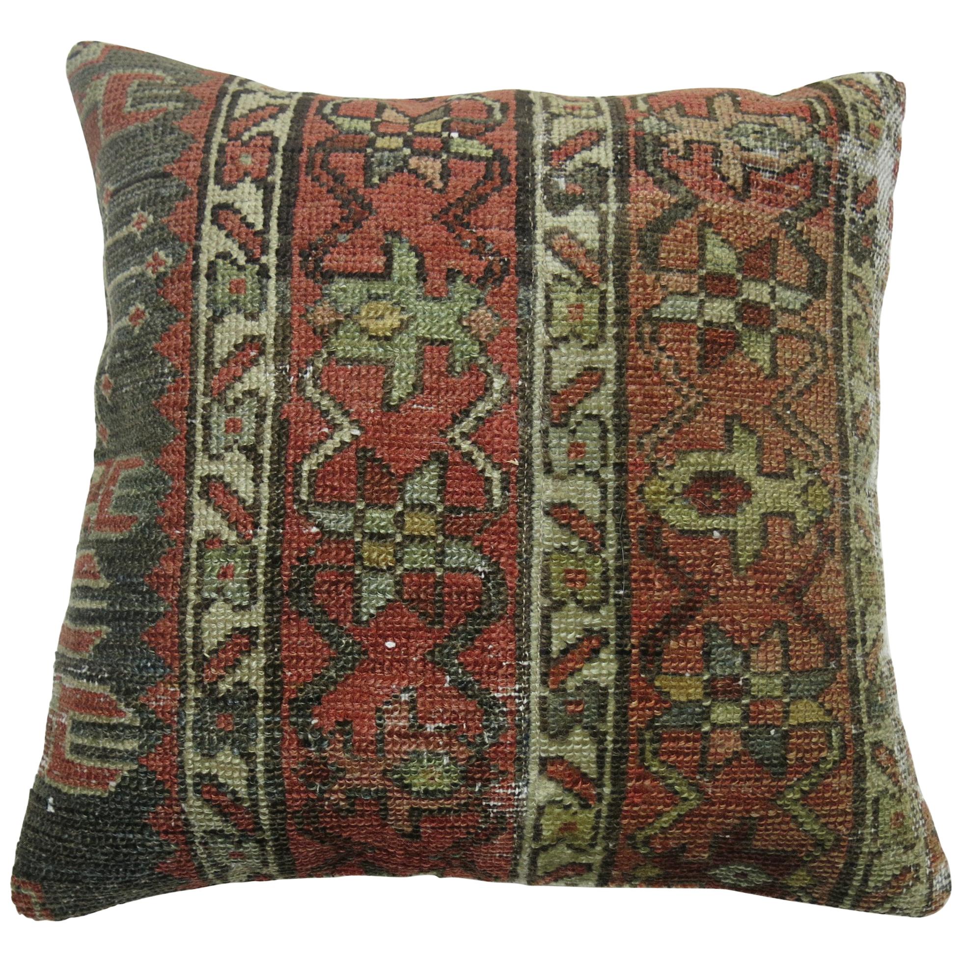 Heriz Persian Rug Pillow For Sale