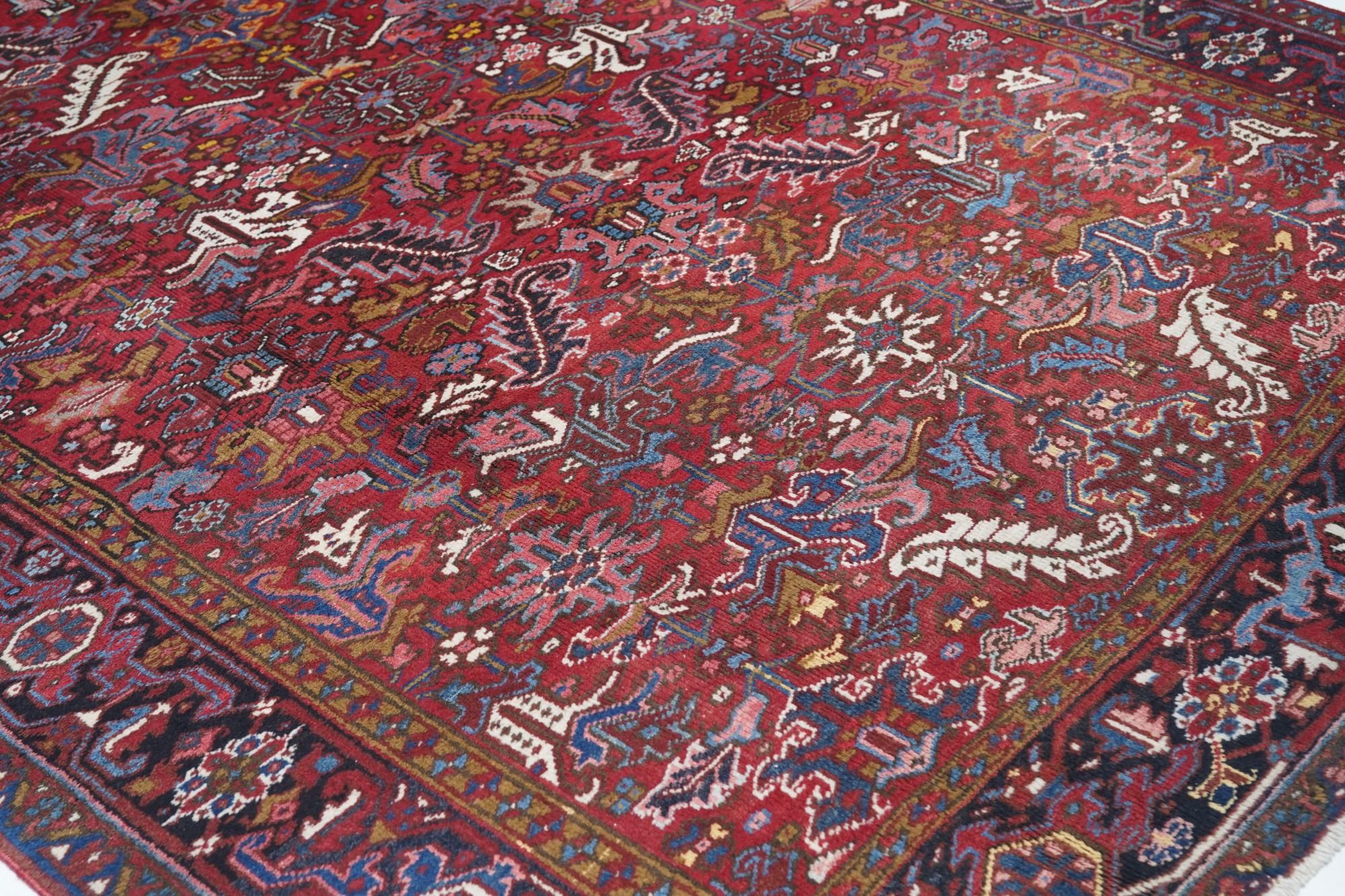 Alfombra Vintage Heriz 8'1'' x 11'3'' mediados del siglo XX en venta
