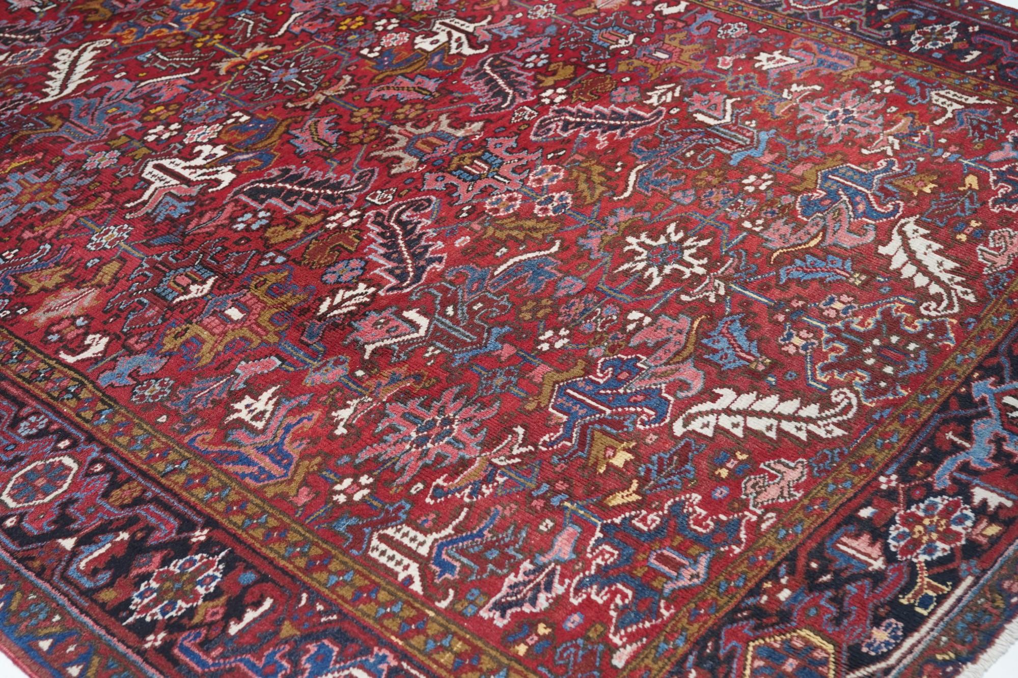 Mid-20th Century Vintage Heriz Rug 8'1'' x 11'3'' For Sale