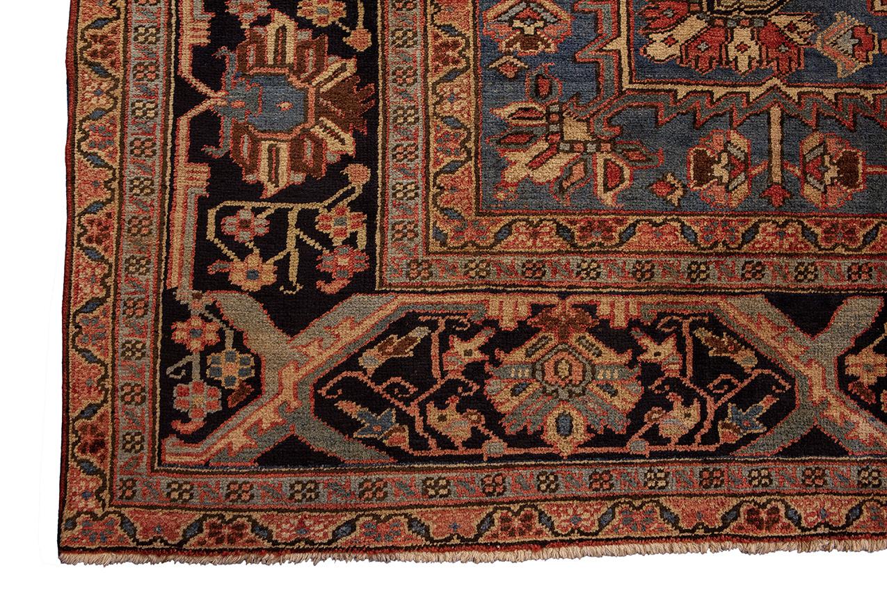 Hand-Knotted Heriz Rug Antique Large, 1880-1900 For Sale