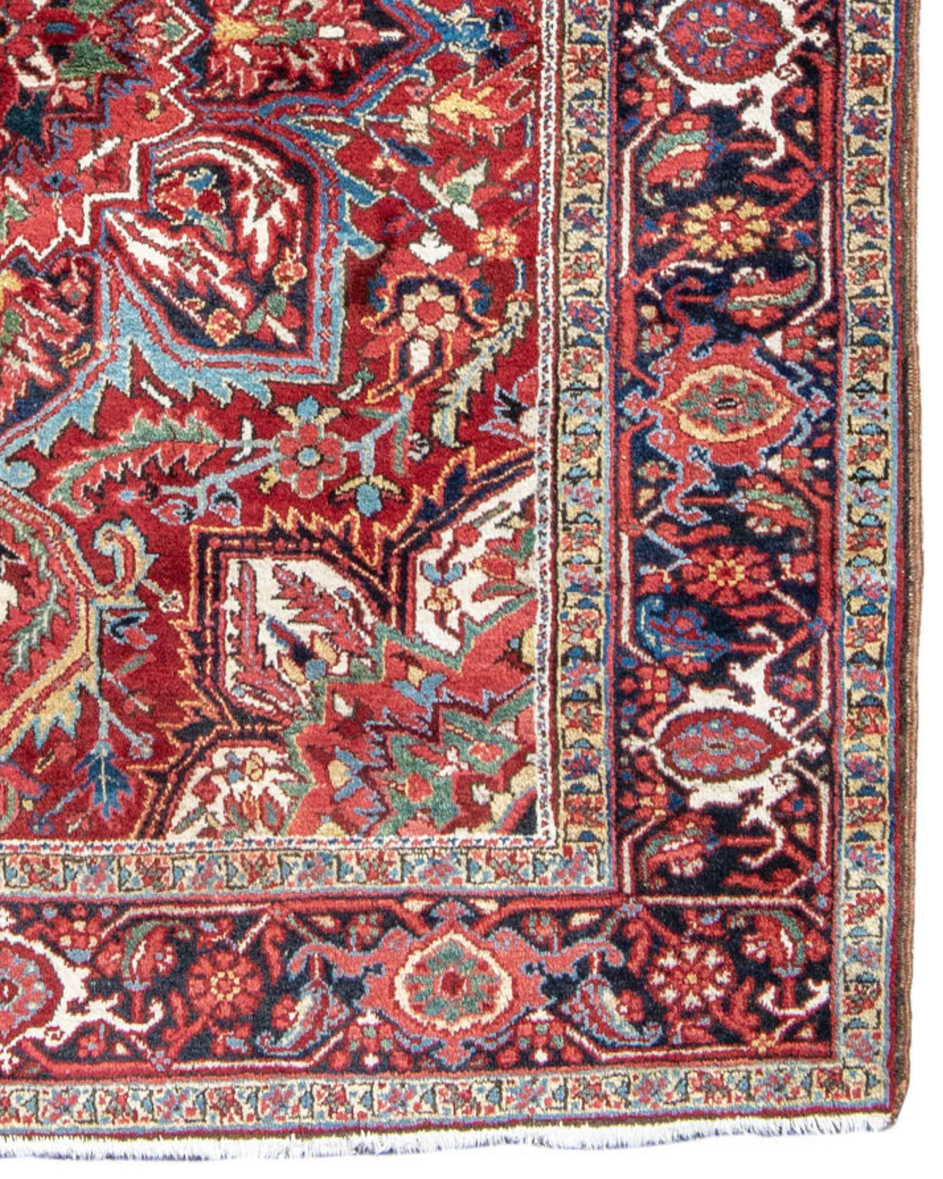 20th Century Antique Persian Heriz Rug, c. 1940 For Sale
