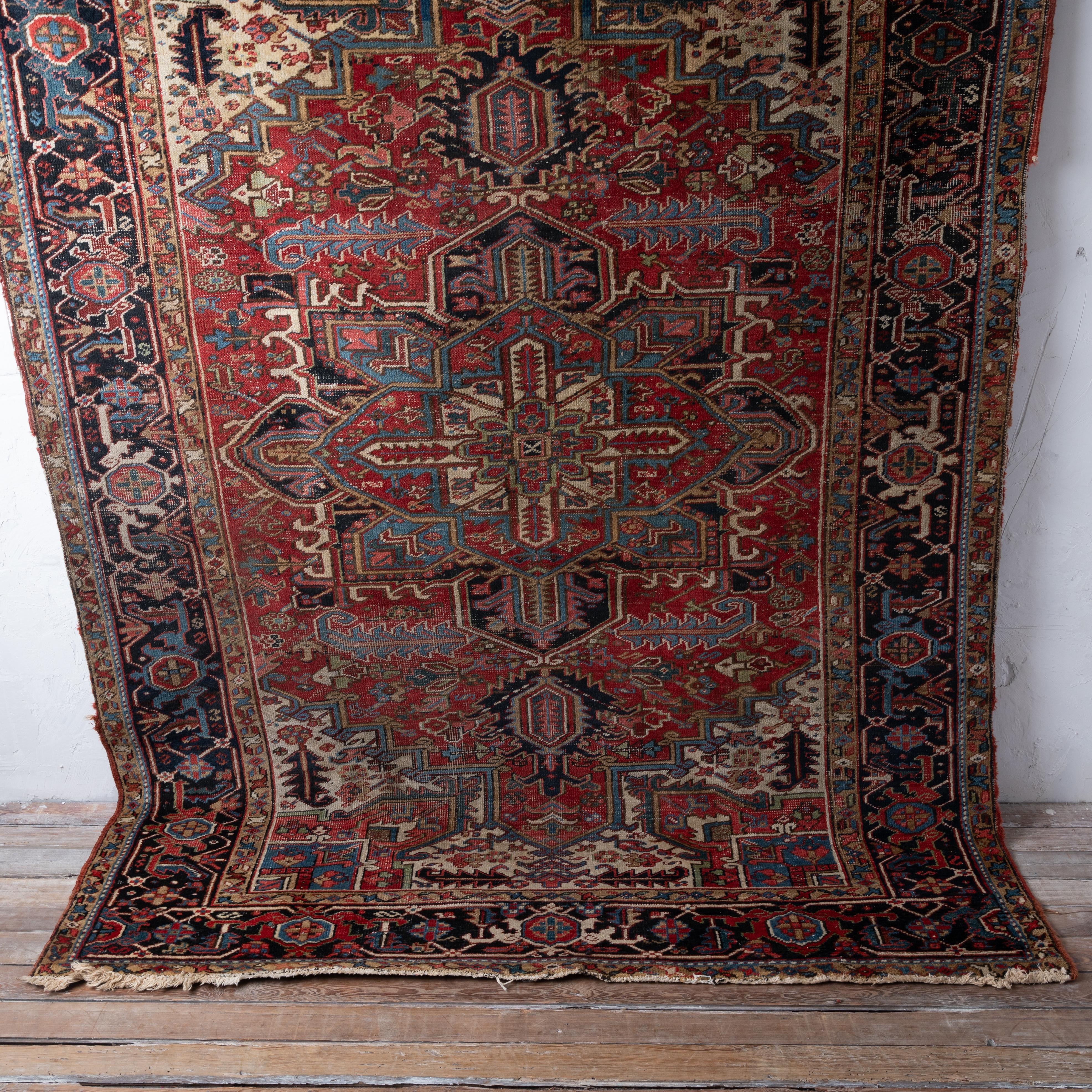Hand-Knotted Heriz Rug, c.1920s For Sale