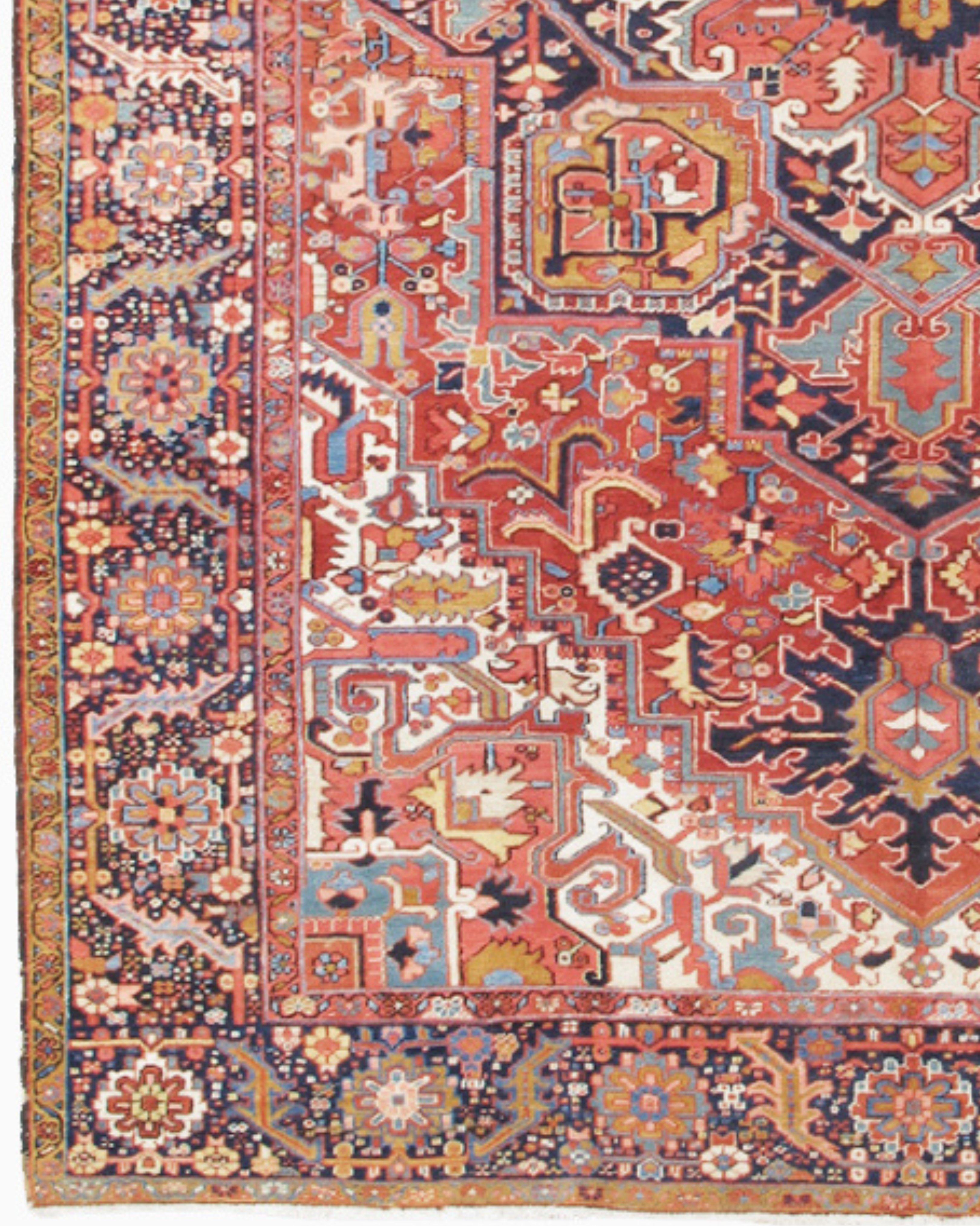 Heriz Rug, Early 20th Century

Heriz rugs and carpets were woven in Northwest Persia starting in the Mid-19th century in response to a great increase in demand for rugs internationally. Prior to that, there were no rugs woven (in Persia) for export