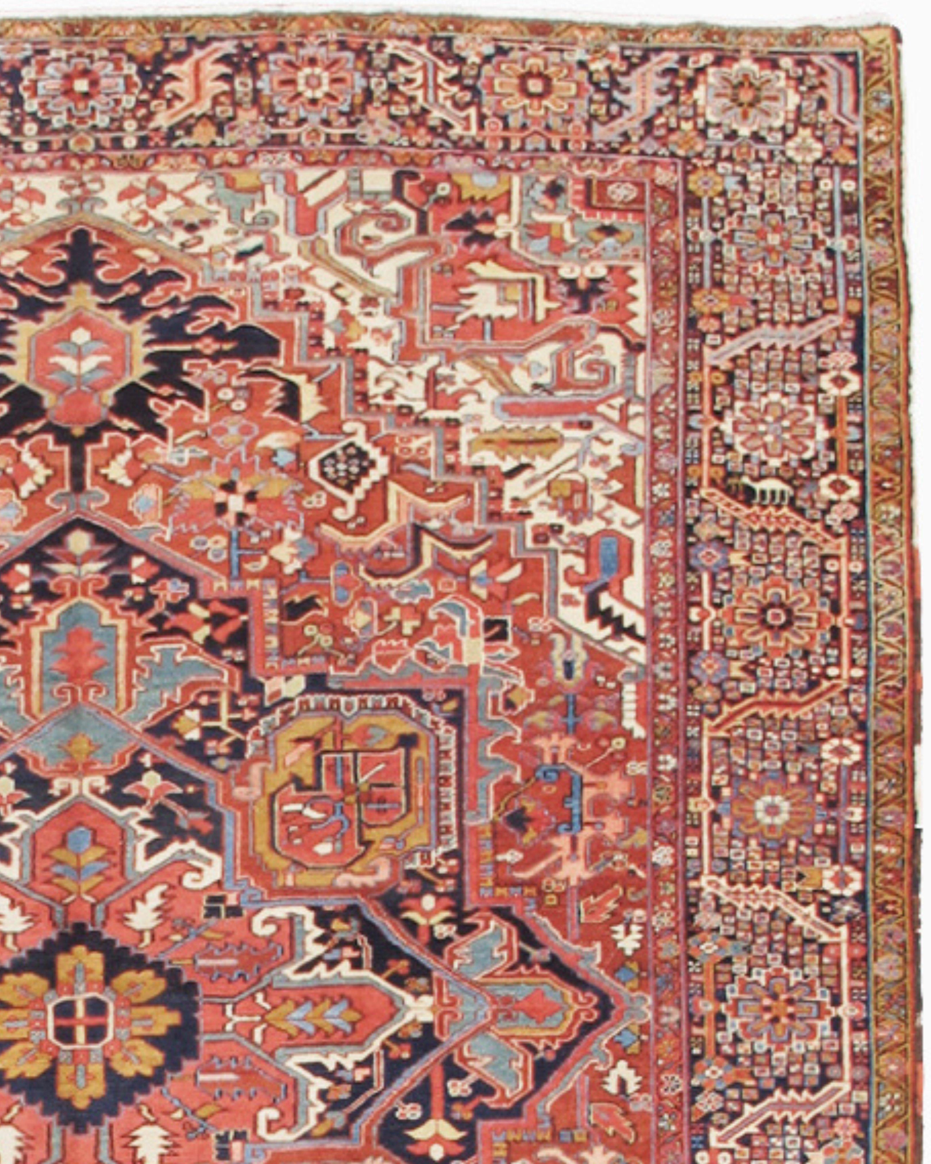 Hand-Knotted Heriz Rug, Early 20th Century