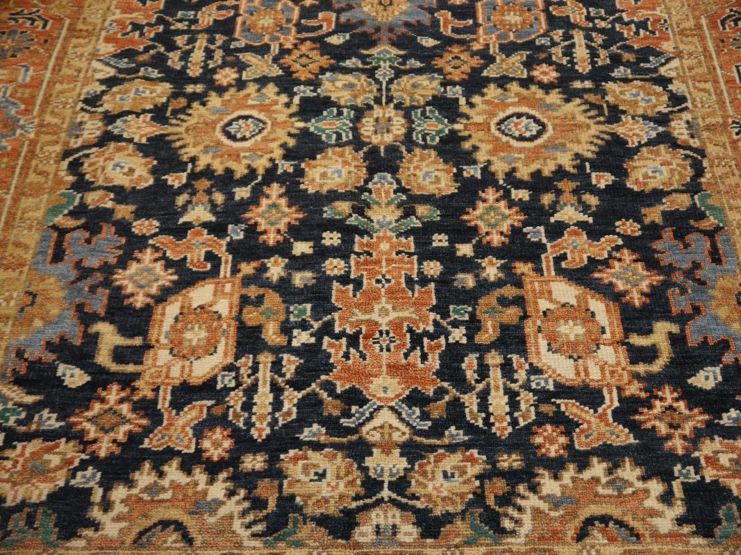 Heriz Rug Hand Knotted Low Wool Pile Vintage Look Djoharian Collection For Sale 2