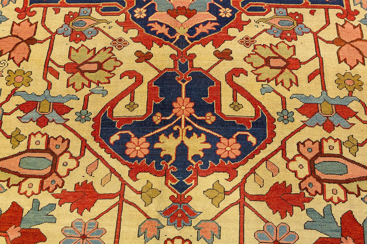 19th Century Heriz Rug Serapi For Sale