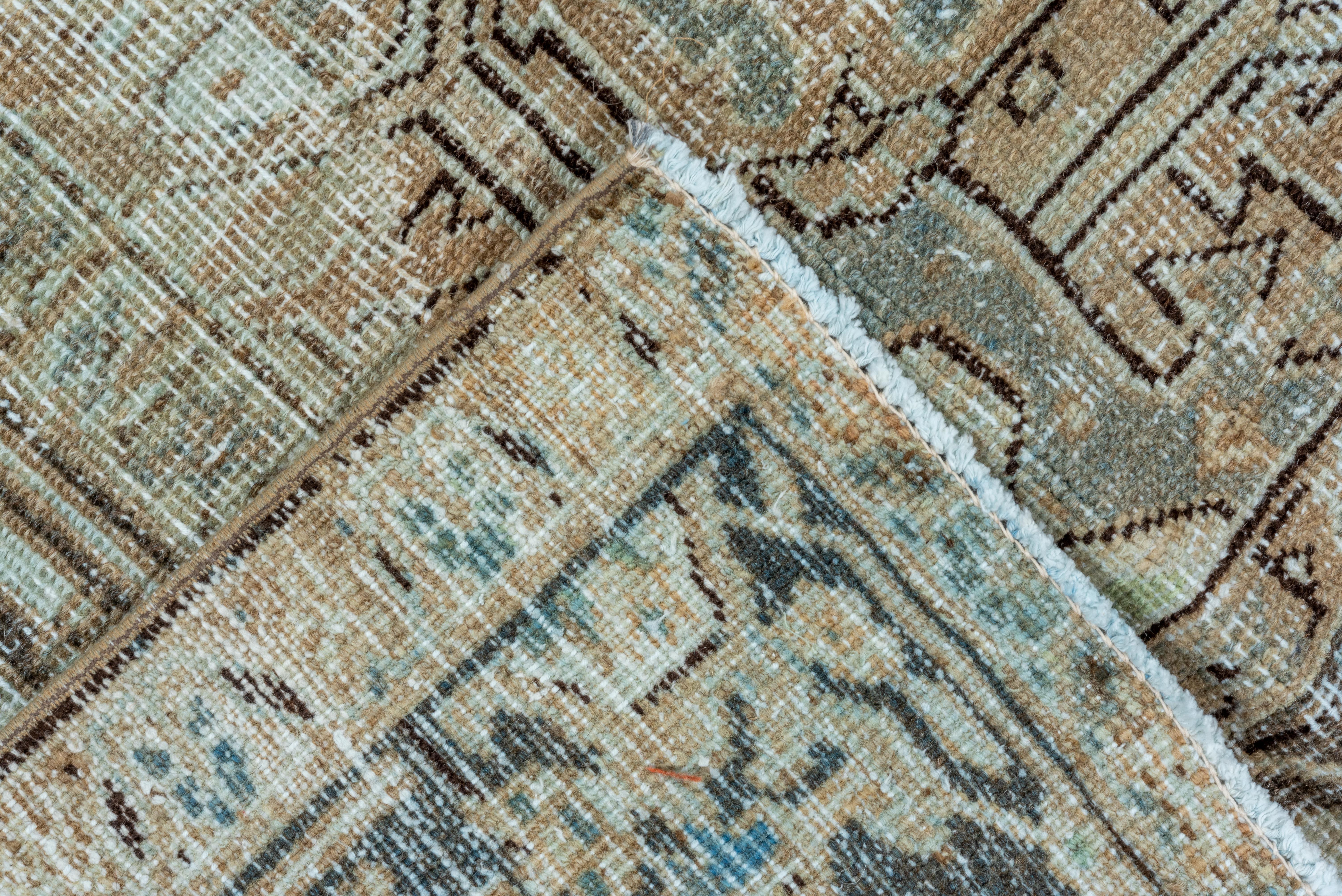 20th Century Heriz Rug Soft Geometric Medallion Pattern For Sale