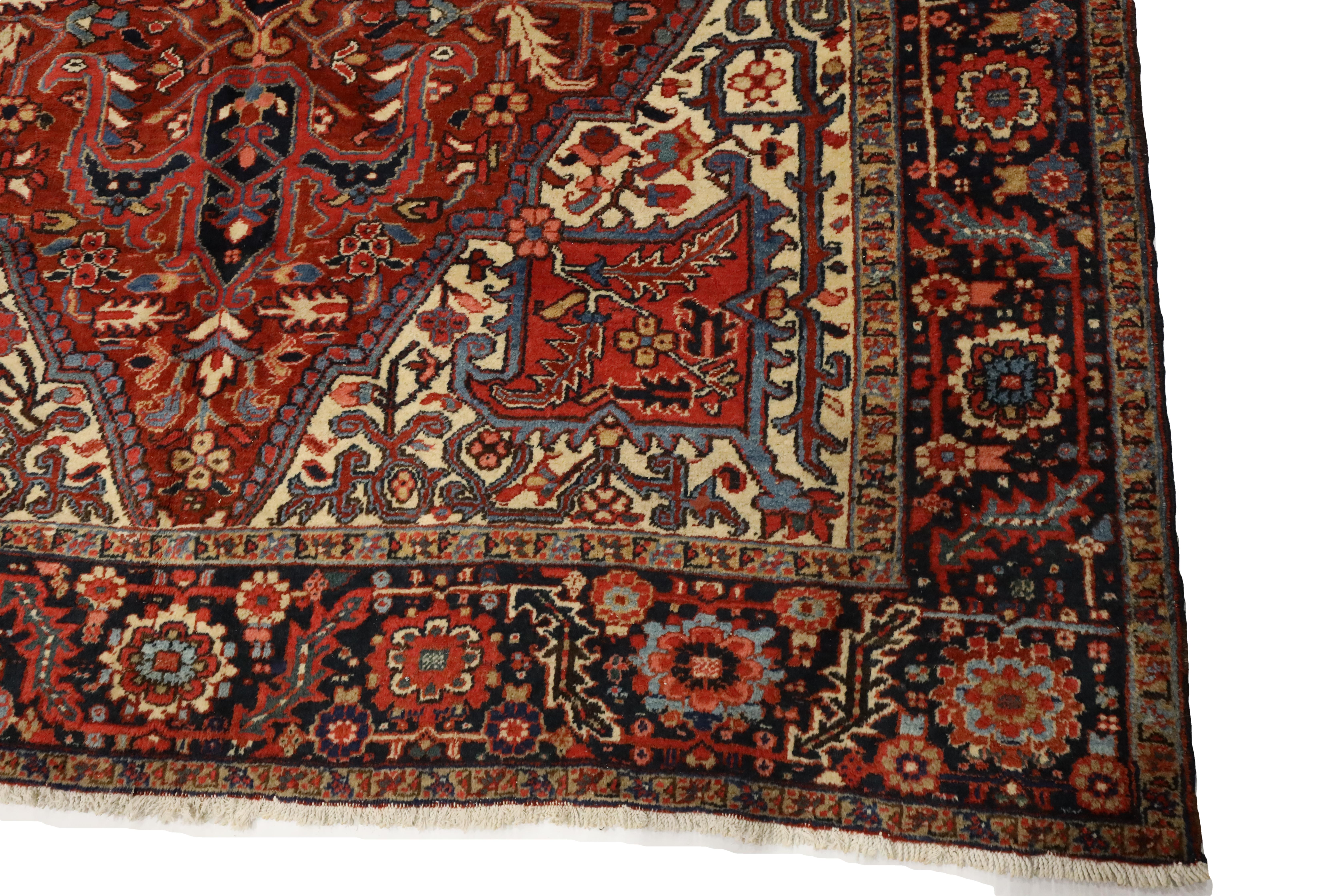 This exquisite Heriz rug, measuring 8'3