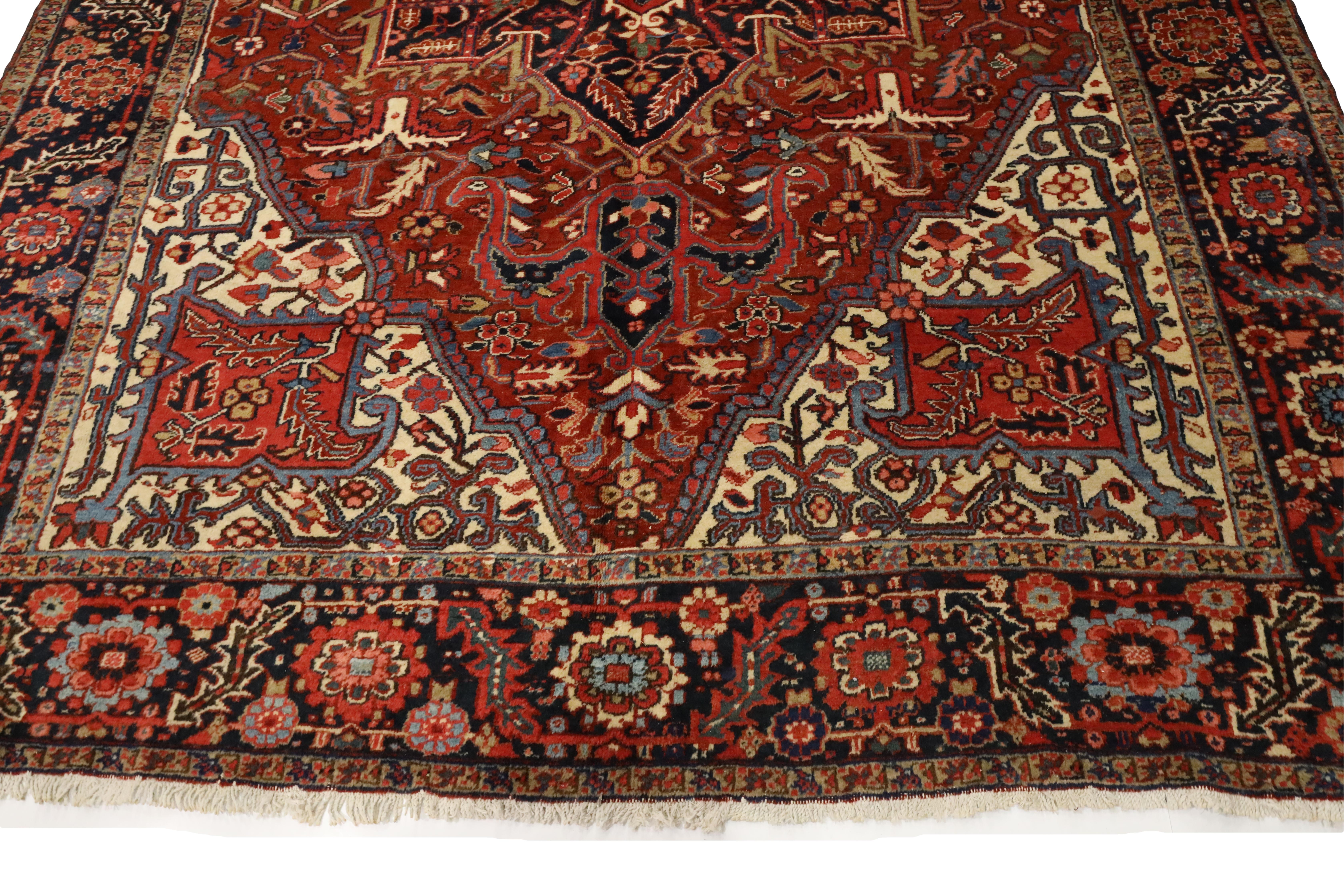 Hand-Knotted Heriz Semi-Antique Rug - 8'3