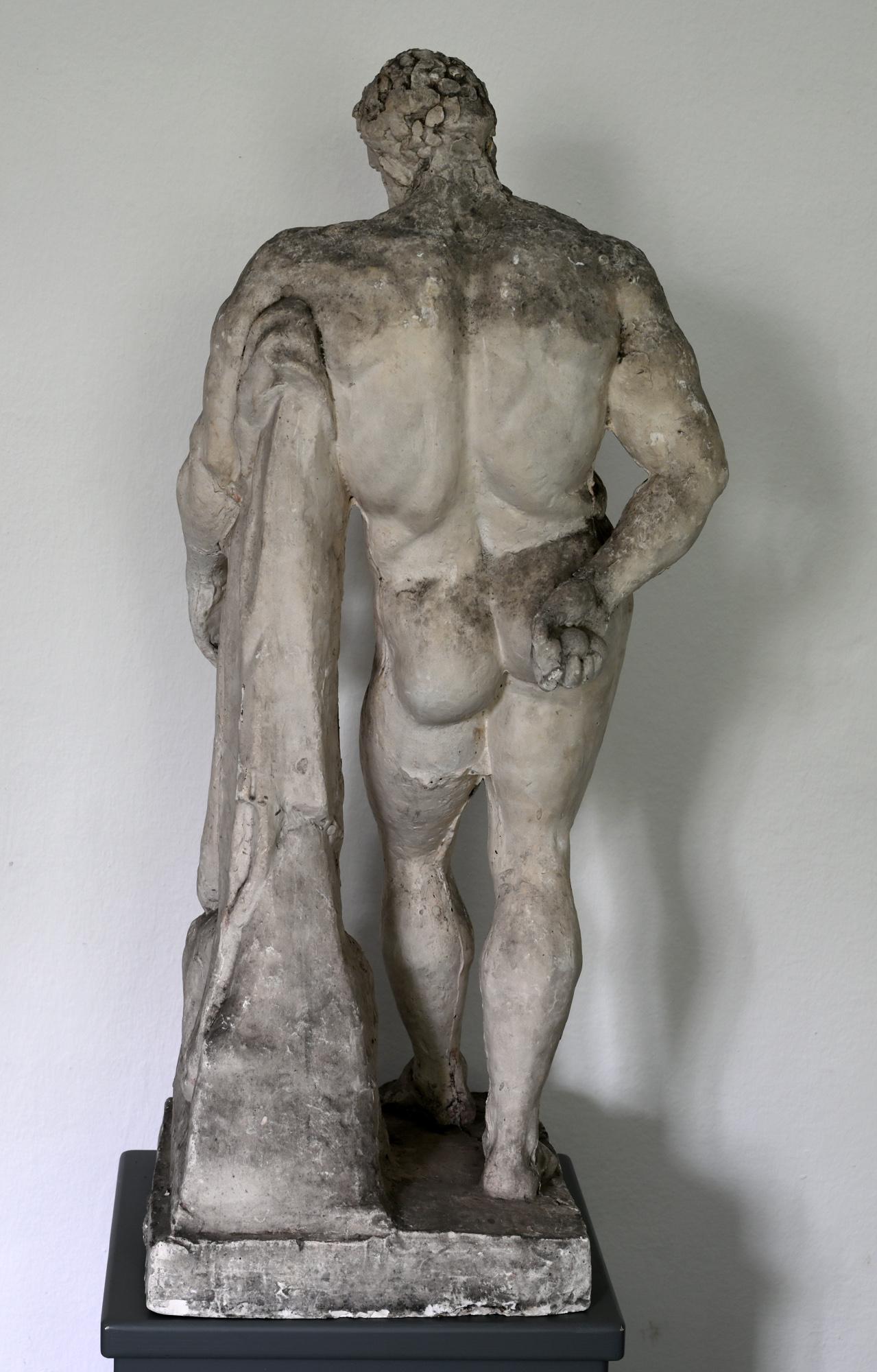 Herkules Farnese Model, Plaster, 1890-1910, Italy, Grand Tour In Good Condition In Epfach, DE
