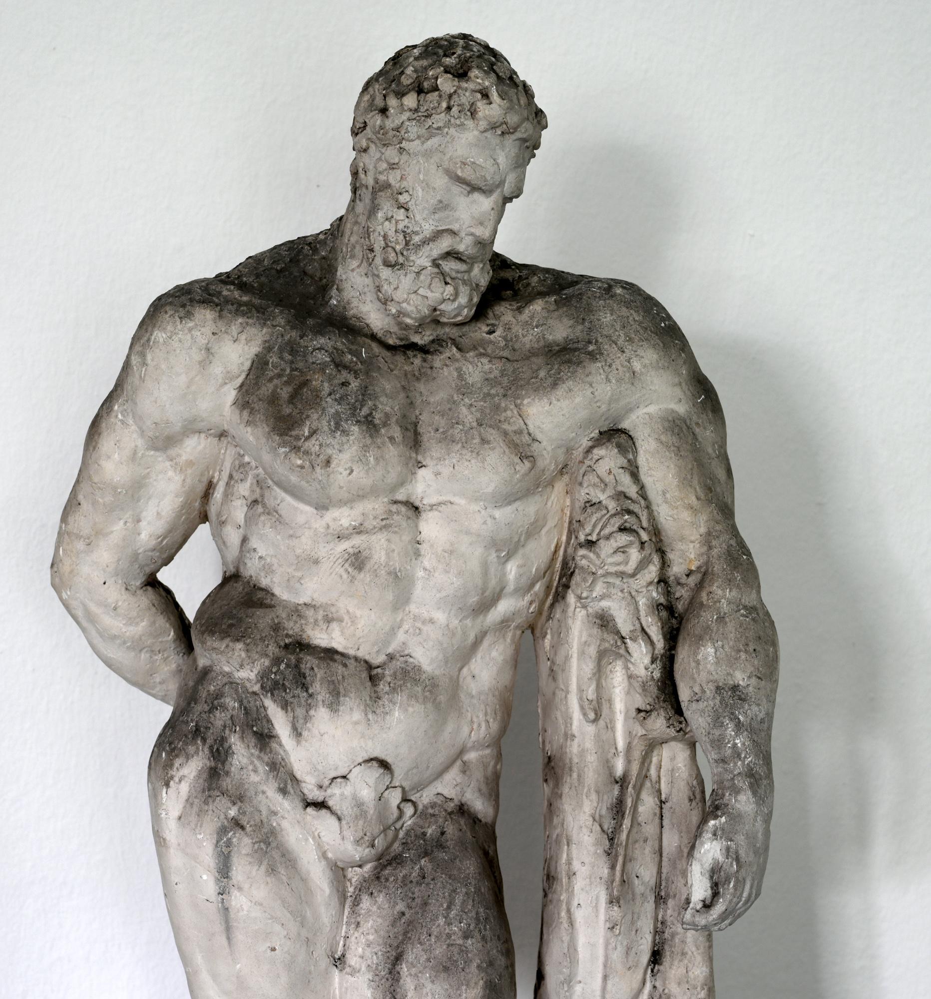 Herkules Farnese Model, Plaster, 1890-1910, Italy, Grand Tour 1