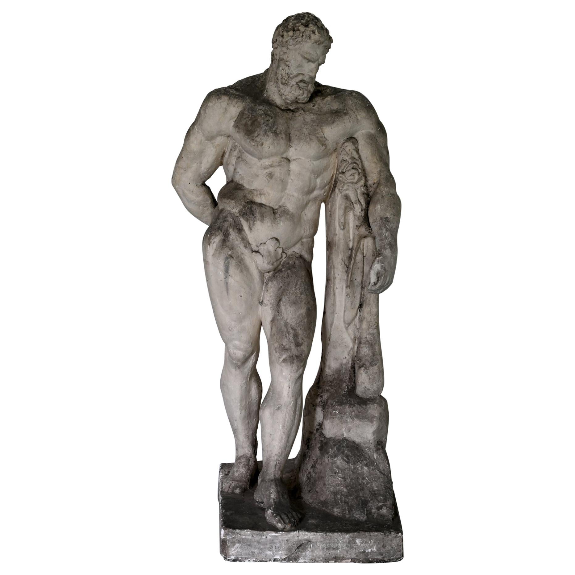 Herkules Farnese Model, Plaster, 1890-1910, Italy, Grand Tour