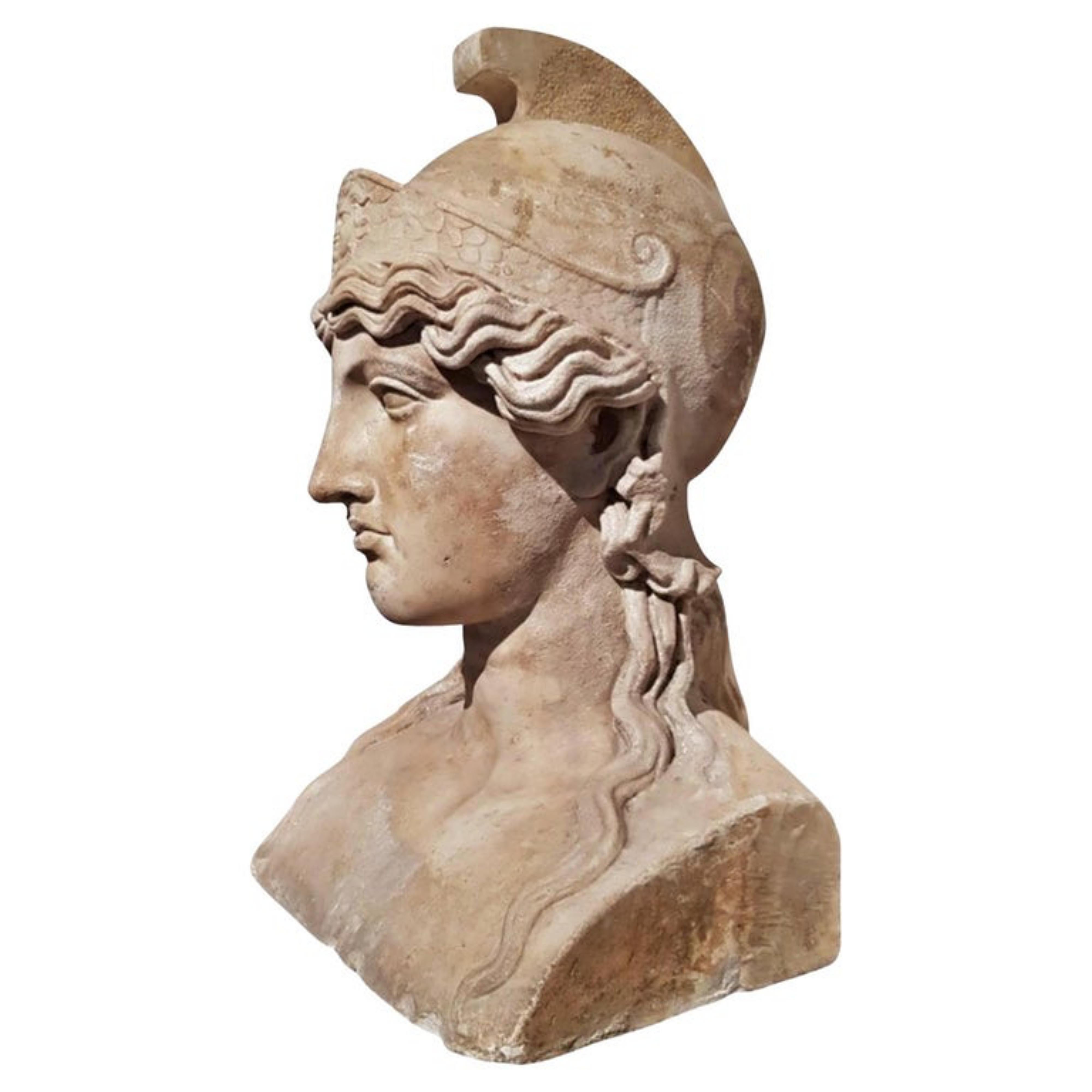 Herm in Terracotta of the Athena of the National Museum of Naples Early 20th Cen In Good Condition For Sale In Madrid, ES