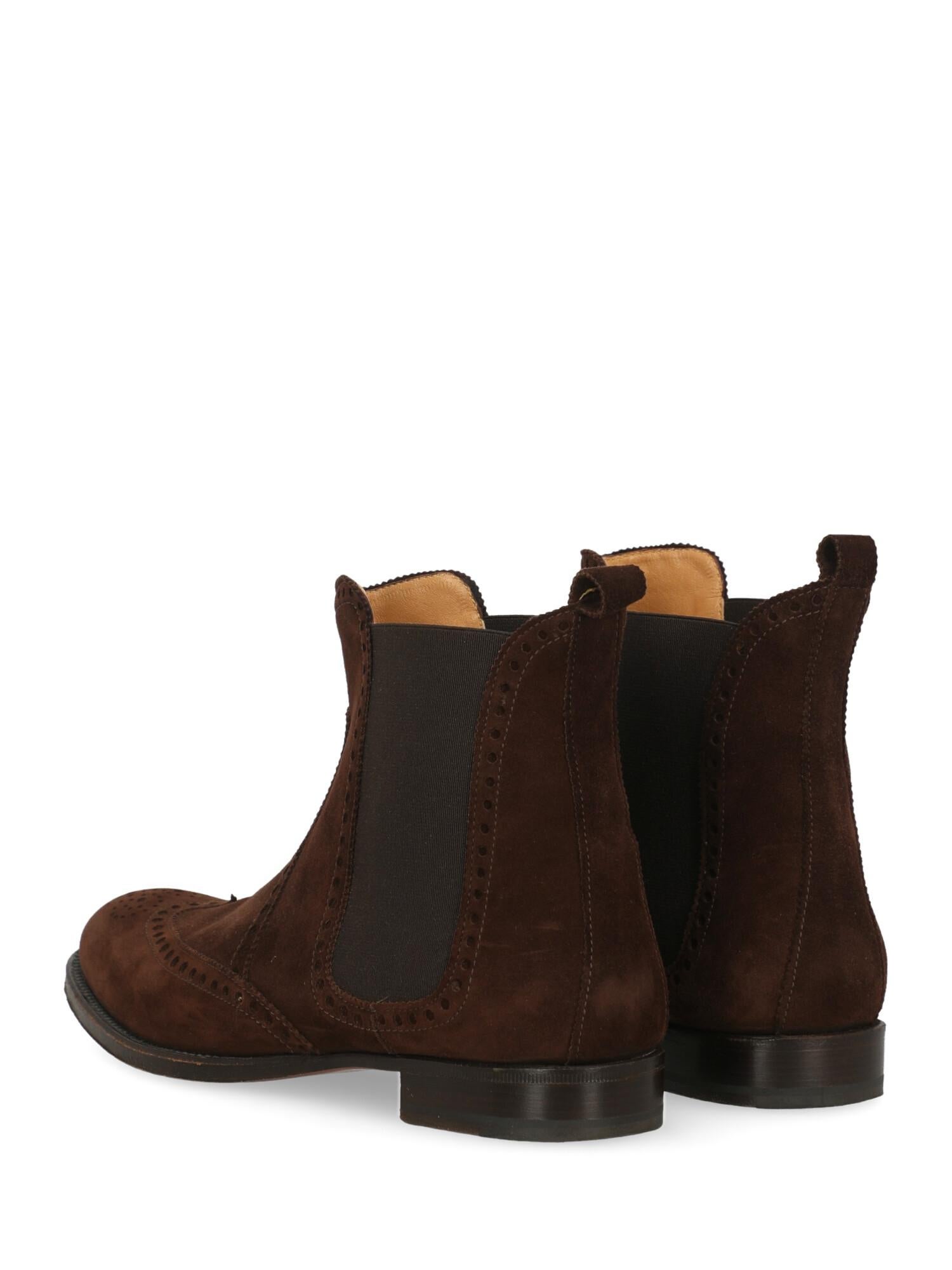 Black Hermès Woman Ankle boots Brown Leather IT 37.5 For Sale
