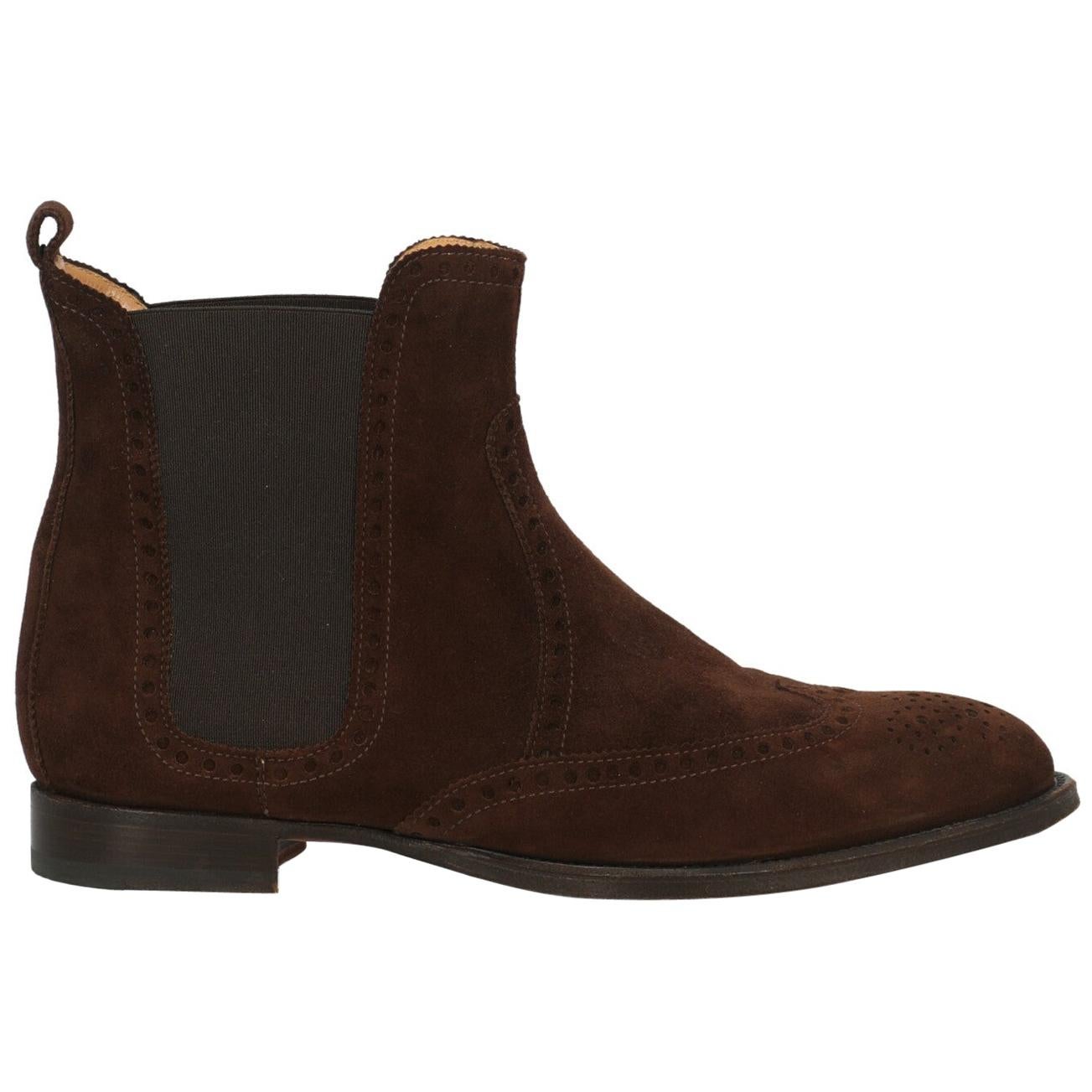 Hermès Woman Ankle boots Brown Leather IT 37.5 For Sale