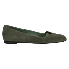 Hermès Woman Ballet flats Green Leather IT 37