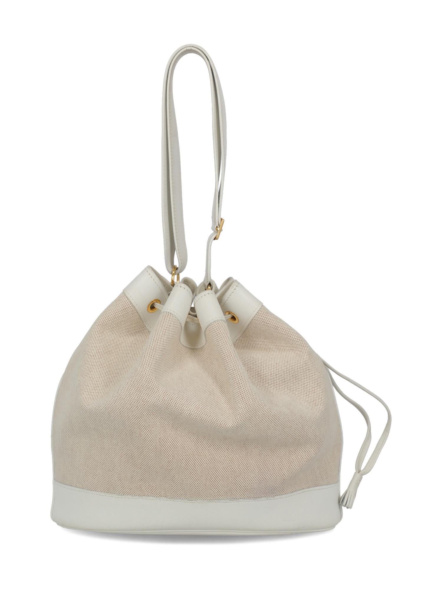 Hermès Woman Shoulder bag  Ecru Cotton In Fair Condition For Sale In Milan, IT