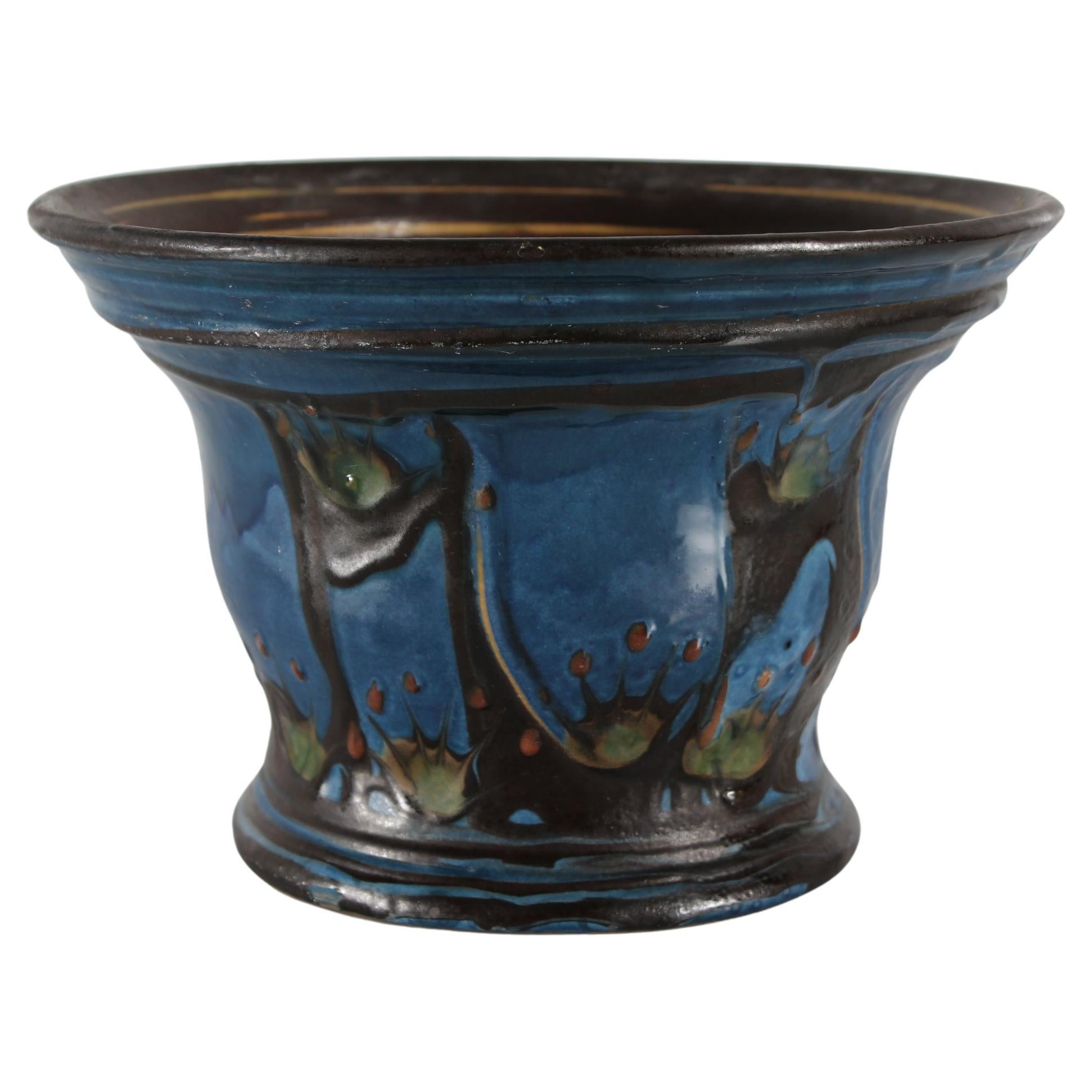 Herman A. Kähler Art Object Ceramic Flowerpot Denmark Early 20th Century For Sale