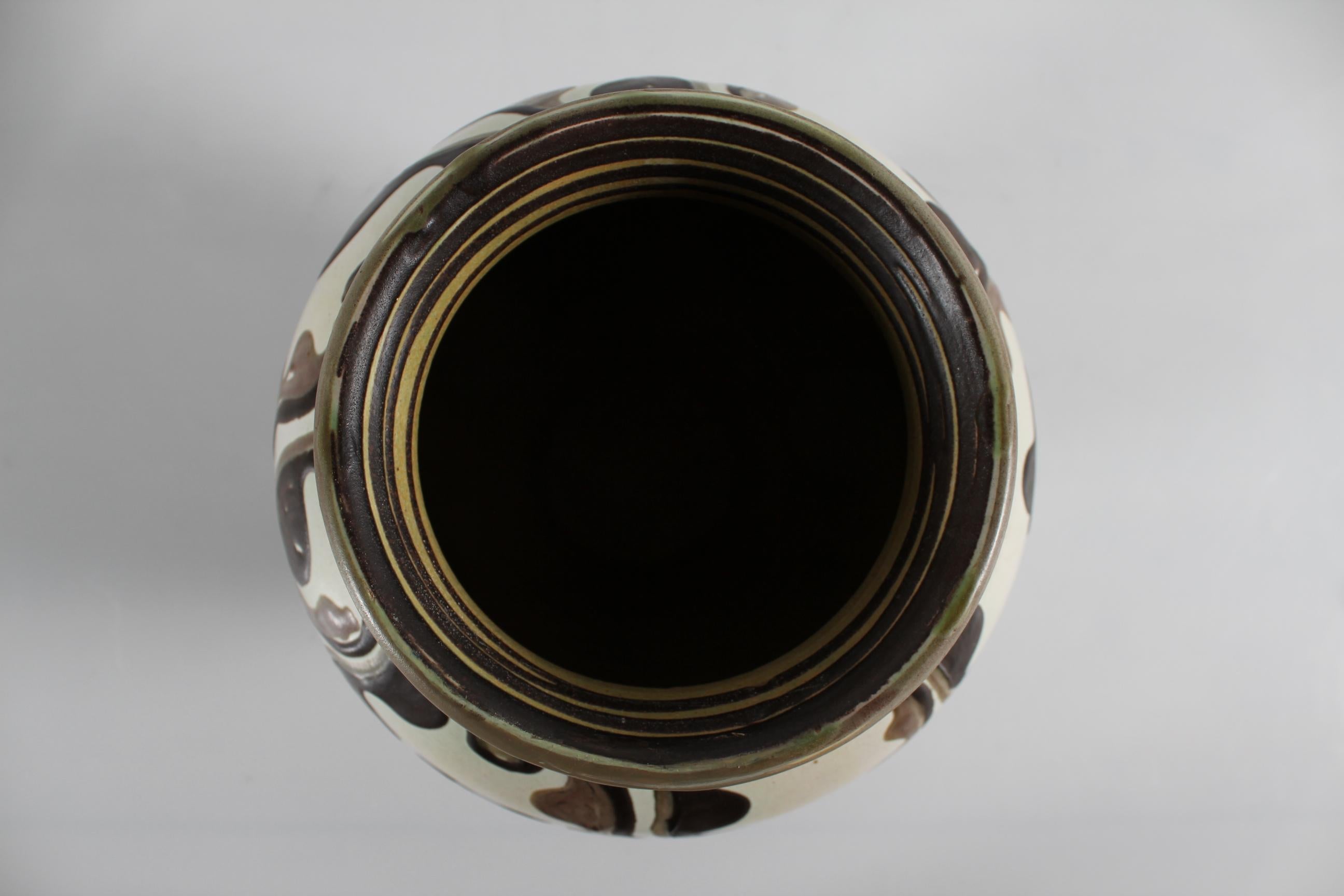 Danish Herman A Kähler Ceramic Vase with Abstract Pattern, Early 20th Century For Sale