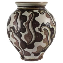 Herman A Kähler Ceramic Vase with Abstract Pattern, Early 20th Century