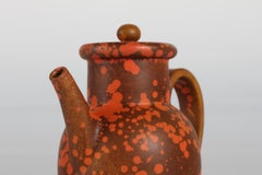Herman A. Kähler Coffee Pot with Orange Uranium Glaze by Nils Kähler, DK, 1930s