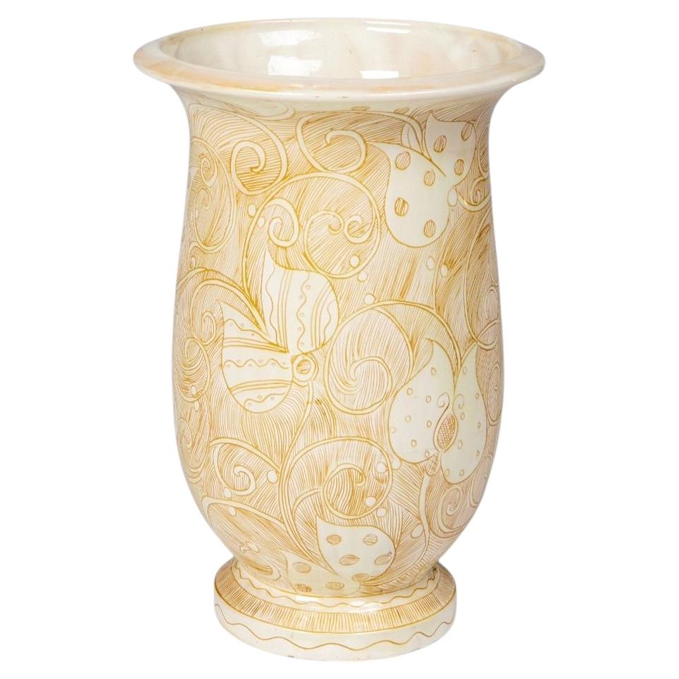 Herman A. Kähler Bodenvase - Art Deco Stil Sgraffito. ca. 1920-30 im Angebot