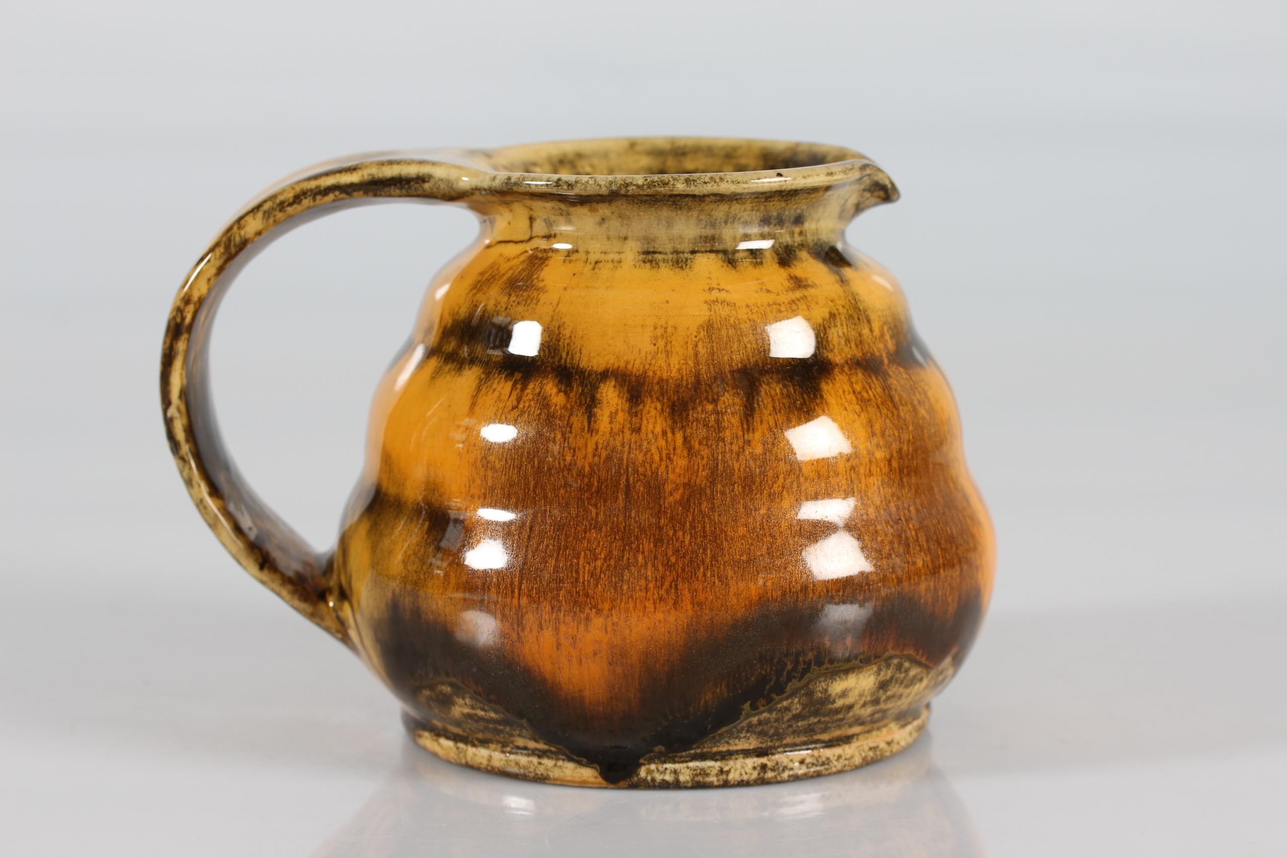 Art Deco Herman A. Kähler Jug/Pitcher with Uranium Glaze by Nils Kähler, DK, 1930s-1940s