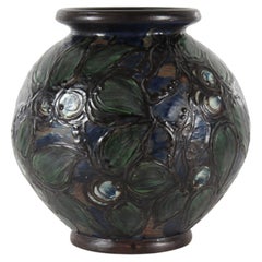 Herman A. Kähler GRAN jarrón de suelo en forma de bola HAK Dinamarca Principios del siglo XX