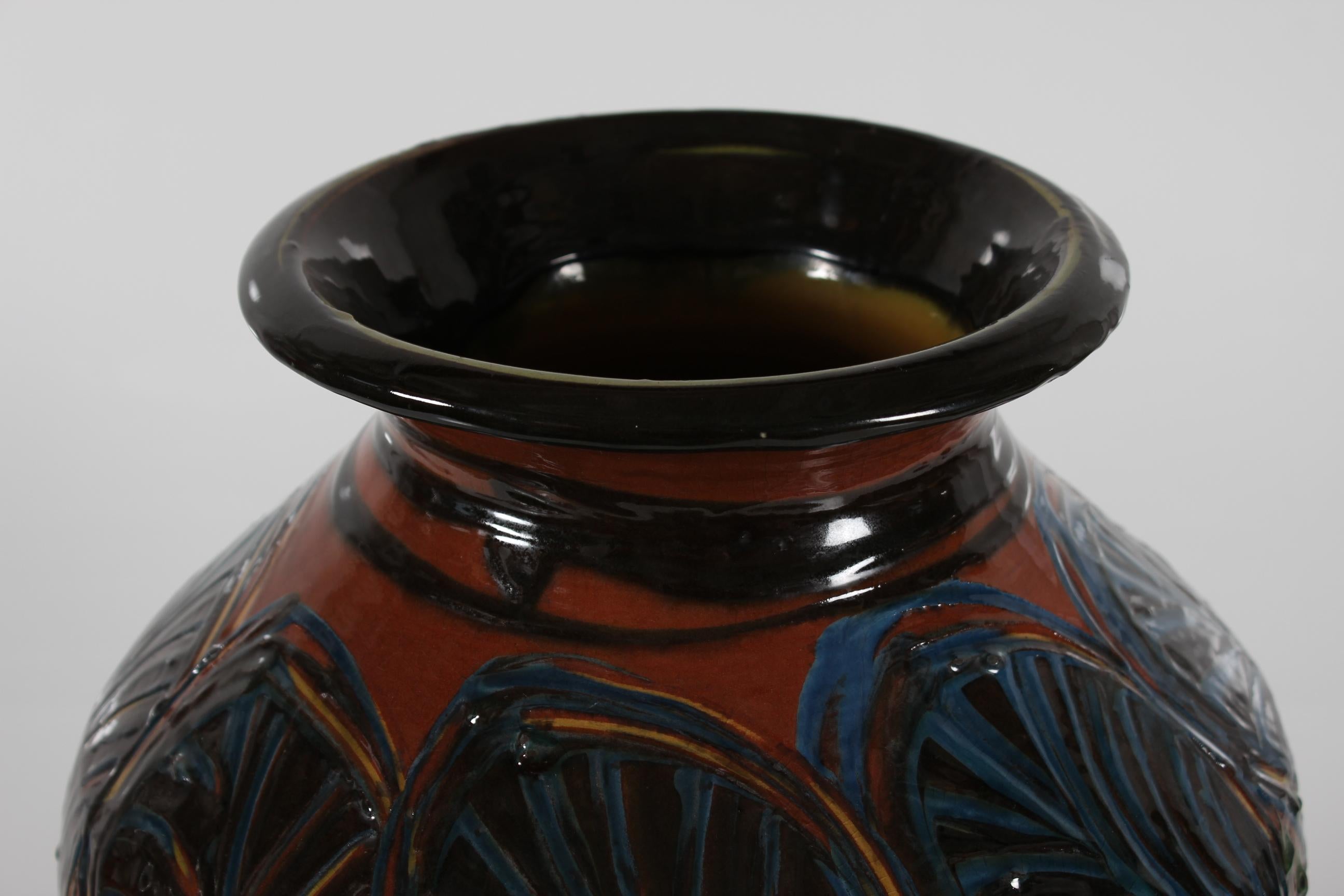 Danois Herman A. Kähler LARGE Vase de sol HAK Danemark Début du 20e siècle en vente