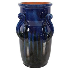 Herman A. Kähler Sculptural Vase with Blue and Green Glaze Denmark, circa 1910