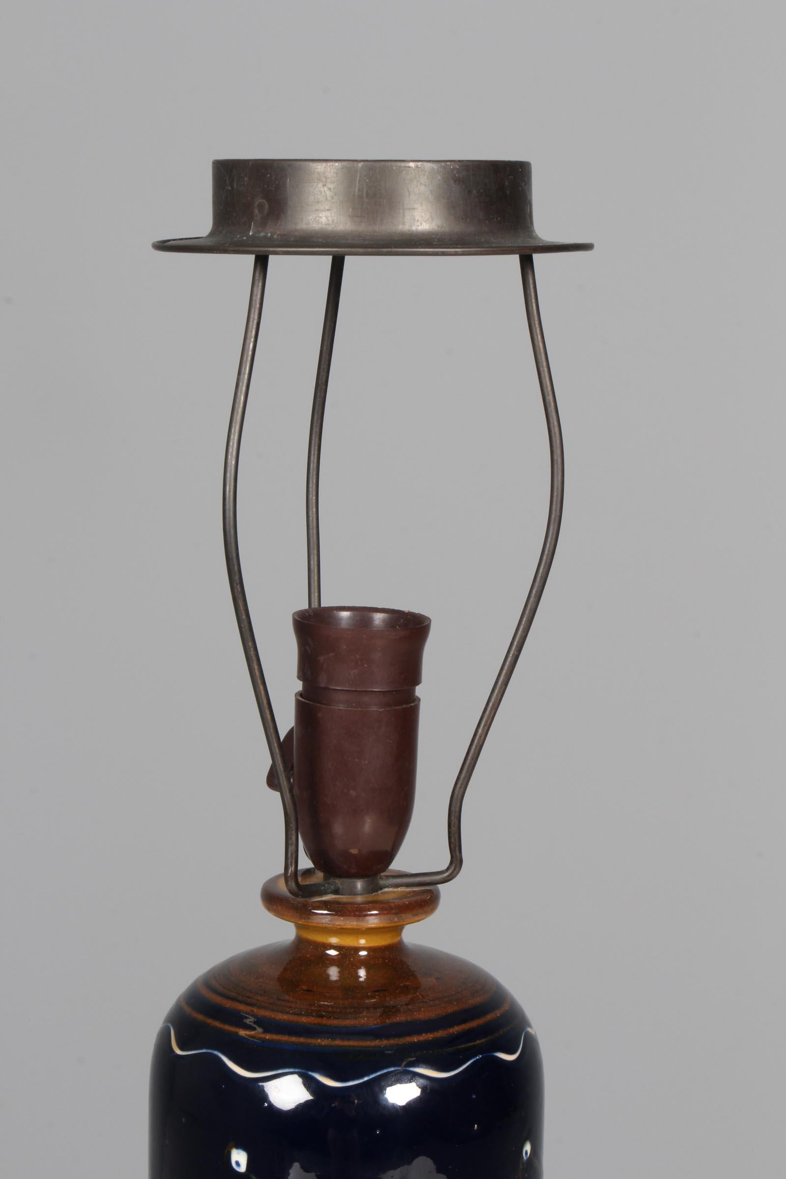 Early 20th Century Herman A. Kähler Table Lamp For Sale