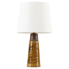 Herman a Kähler Table Lamp with Amber Colored Glaze Made in Denmark Mid-Century