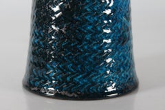 Herman A. Kähler Tall in 27 Lampada da Tavolo Smalto Turchese Danimarca Metà Secolo