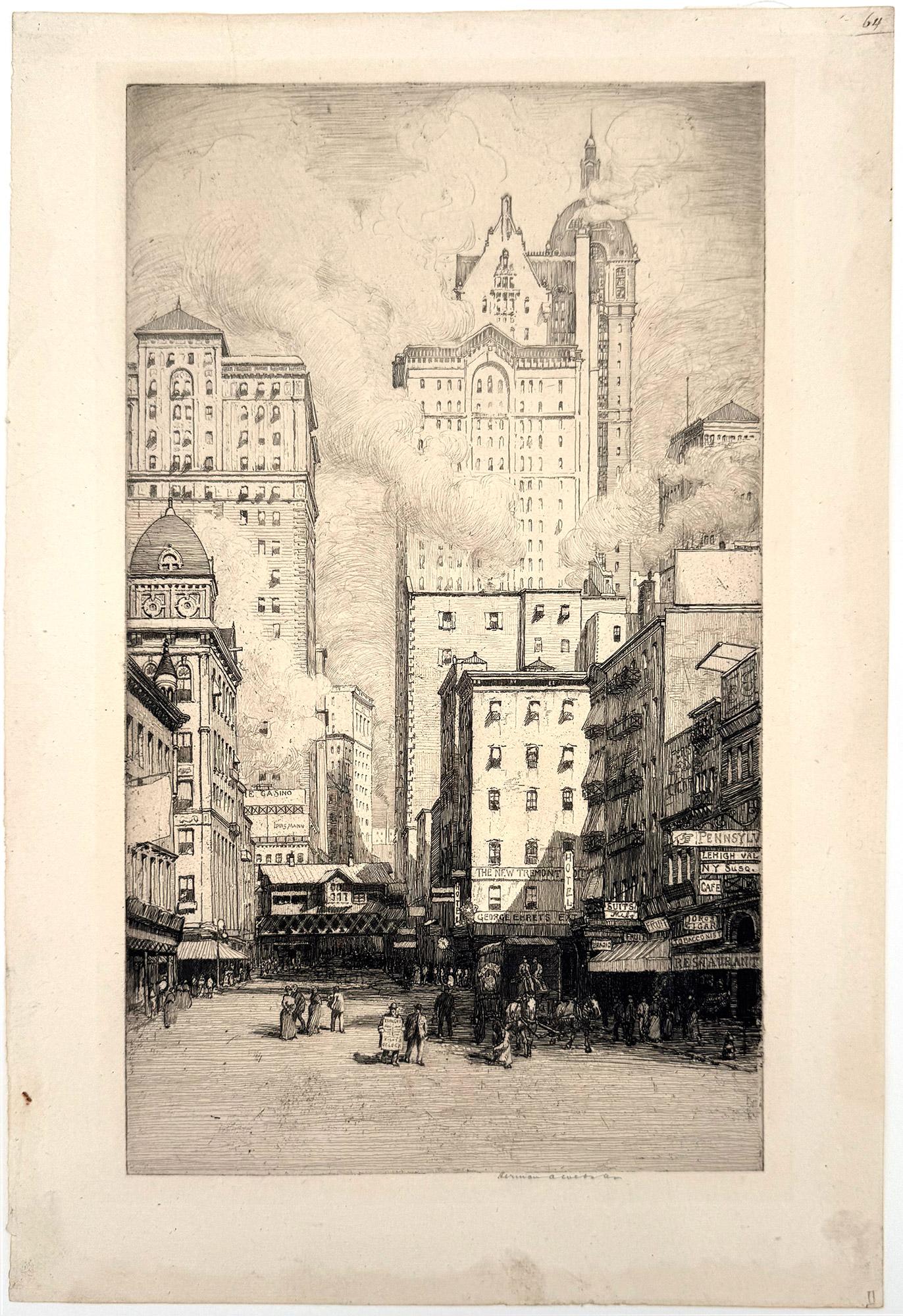 Cortland Street - Print by Herman Armour Webster