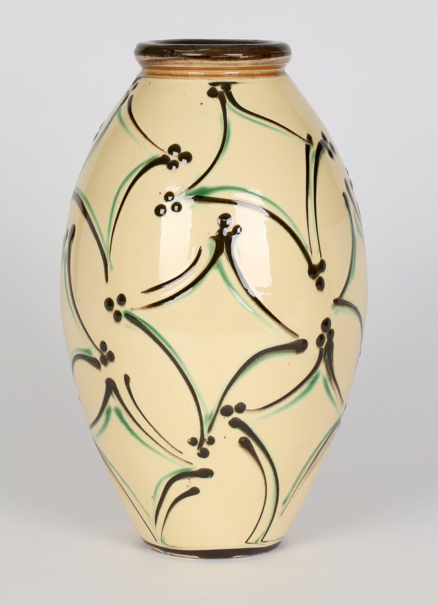 Herman August Kahler Danish Art Nouveau Large Art Pottery Vase 5