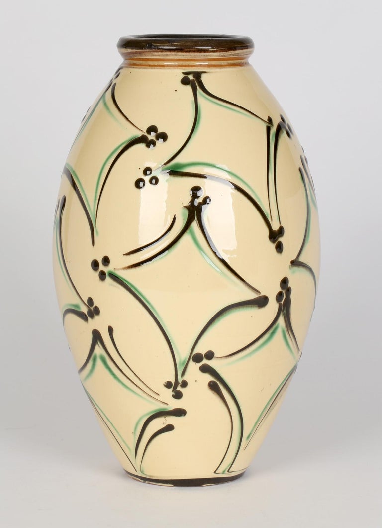 Herman August Kahler Danish Art Nouveau Large Art Pottery Vase For Sale 5