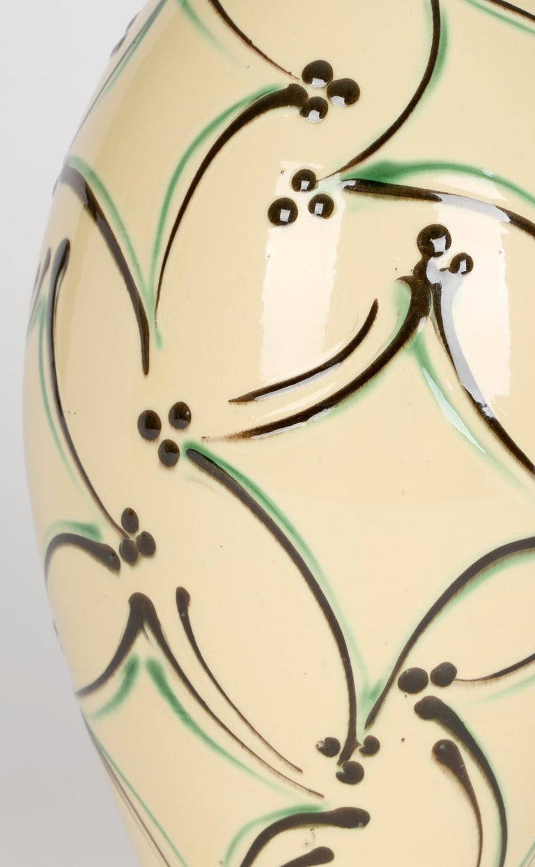 Herman August Kahler Danish Art Nouveau Large Art Pottery Vase For Sale 8