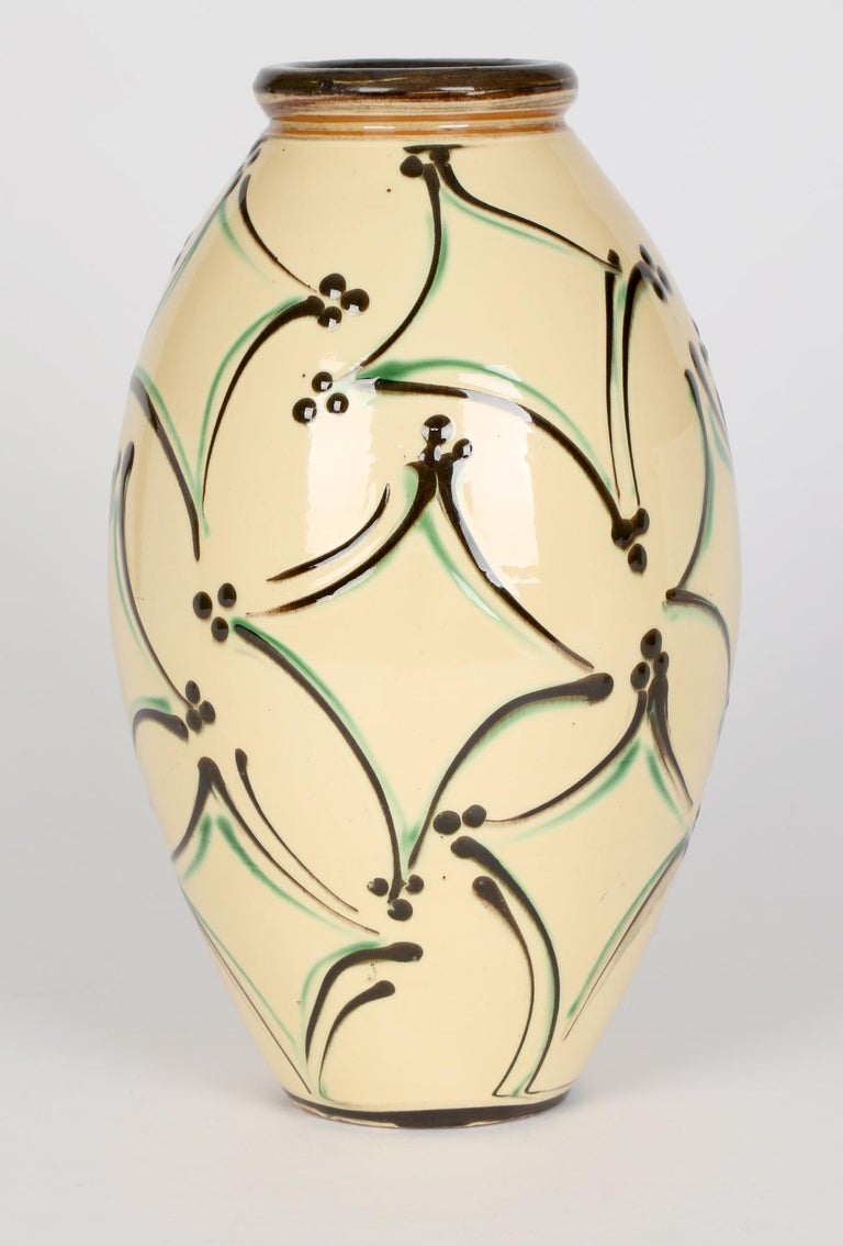Herman August Kahler Danish Art Nouveau Large Art Pottery Vase For Sale 9