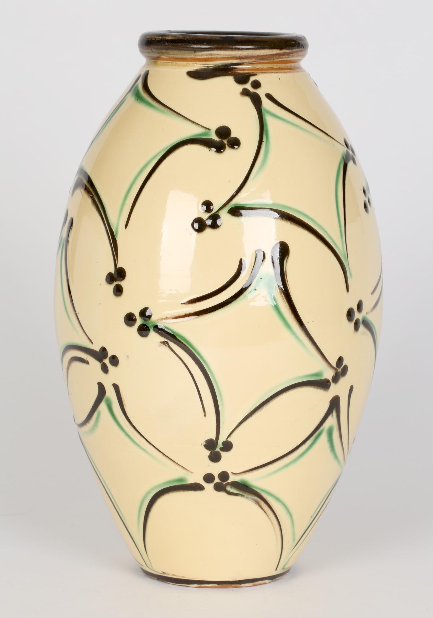 Herman August Kahler Danish Art Nouveau Large Art Pottery Vase In Good Condition In Bishop's Stortford, Hertfordshire