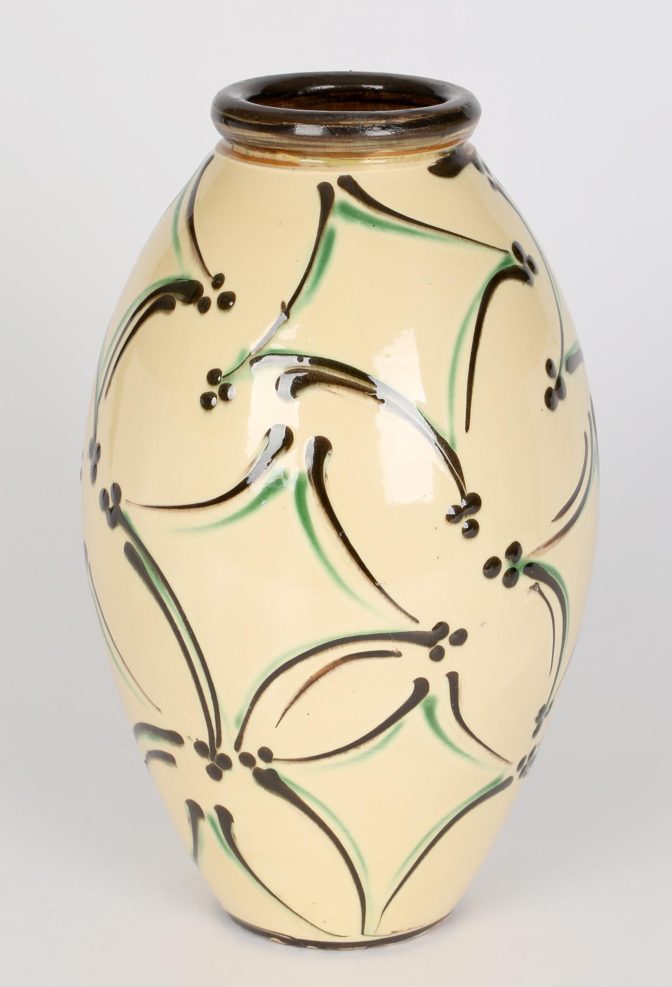 Herman August Kahler Danish Art Nouveau Large Art Pottery Vase 1