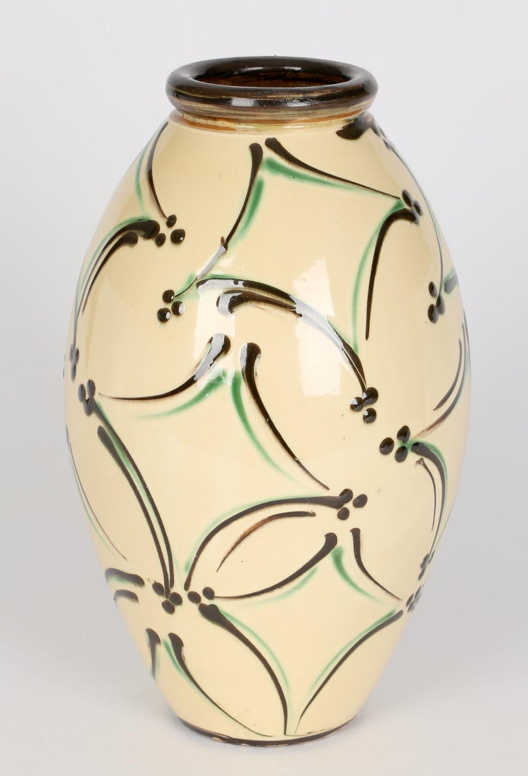 Herman August Kahler Danish Art Nouveau Large Art Pottery Vase For Sale 1