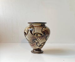 Herman August Kähler Vase en poterie abstraite émaillée Art déco, années 1920