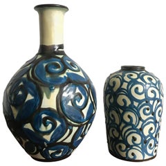 Herman August Kähler Scandinavian Ceramic Pottery Vases, 1950s