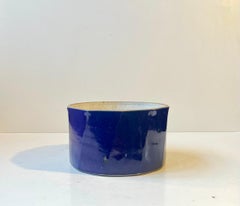 Herman August Kähler Stoneware Bowl in Blue Glaze, HAK Denmark