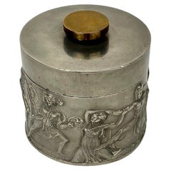 Vintage Herman Bergman Temple of Apollo Round Box, Stockholm, 1941