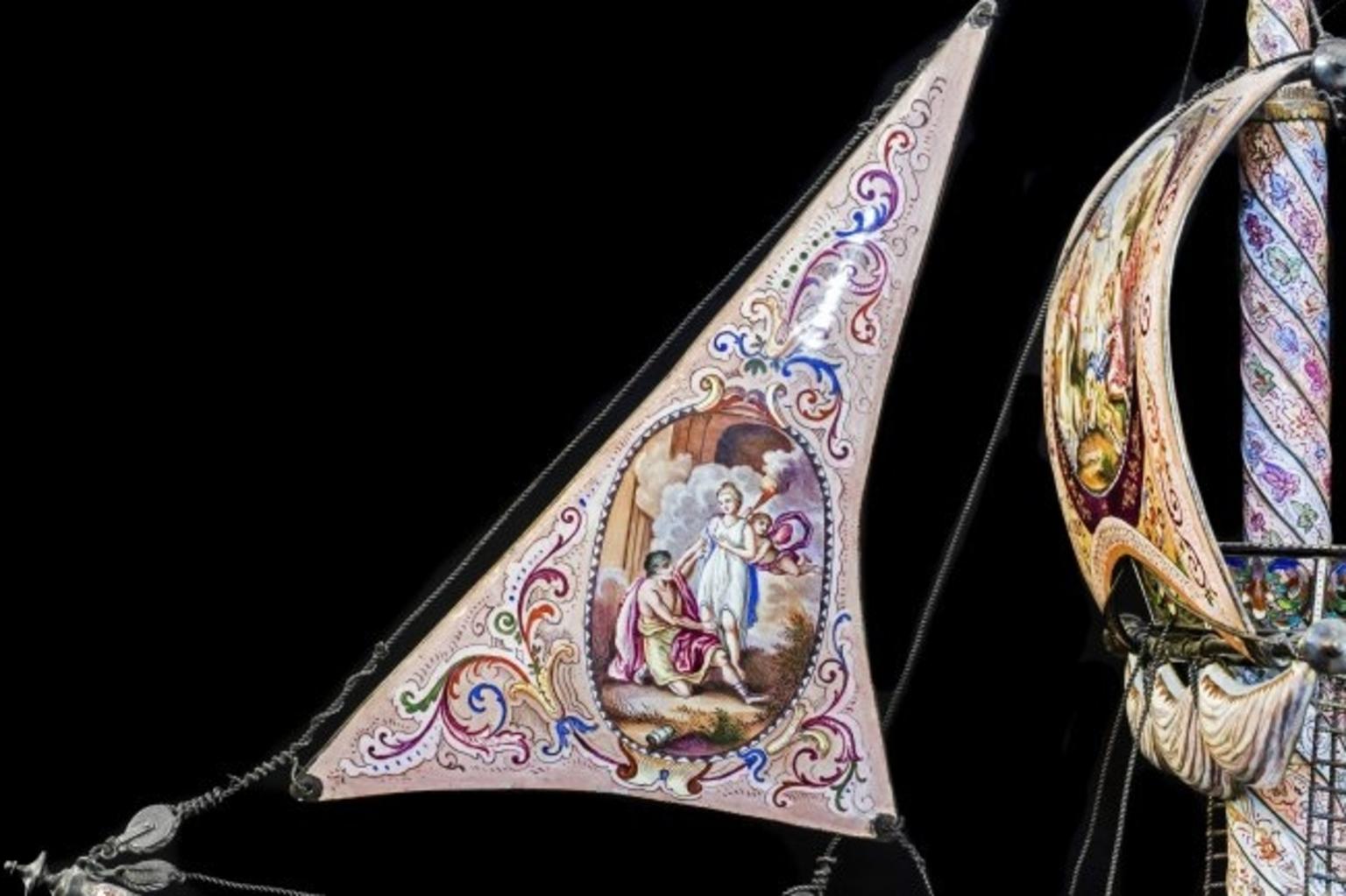 Herman Bohm Viennese Silver and Enamel Jewelled Nef, circa 1890 In Excellent Condition In West Palm Beach, FL