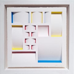 ZT 230112 - contemporary modern multicolor abstract geometric painting relief