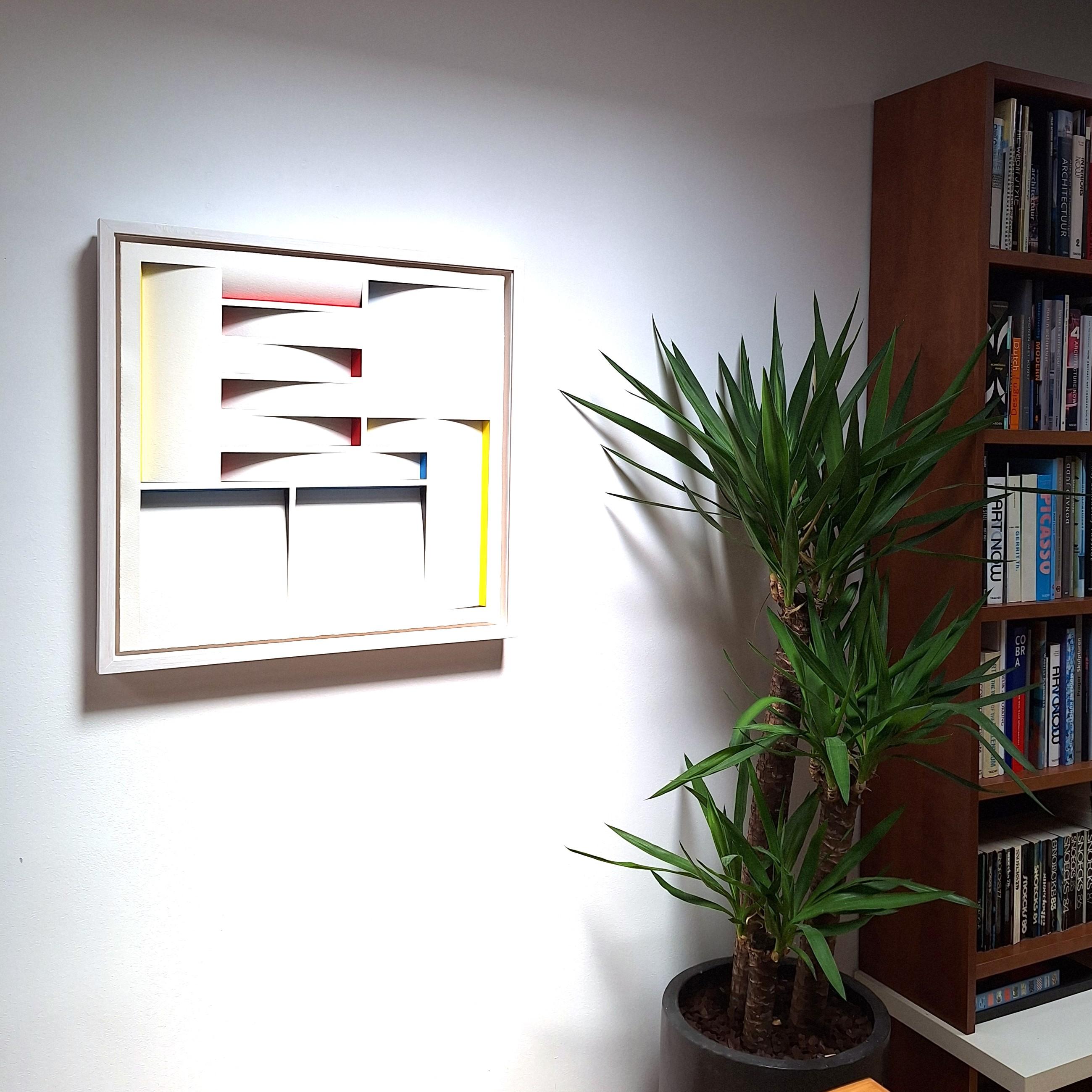 ZT 241216 - contemporary modern multi-color abstract geometric painting relief - Sculpture by Herman Coppus