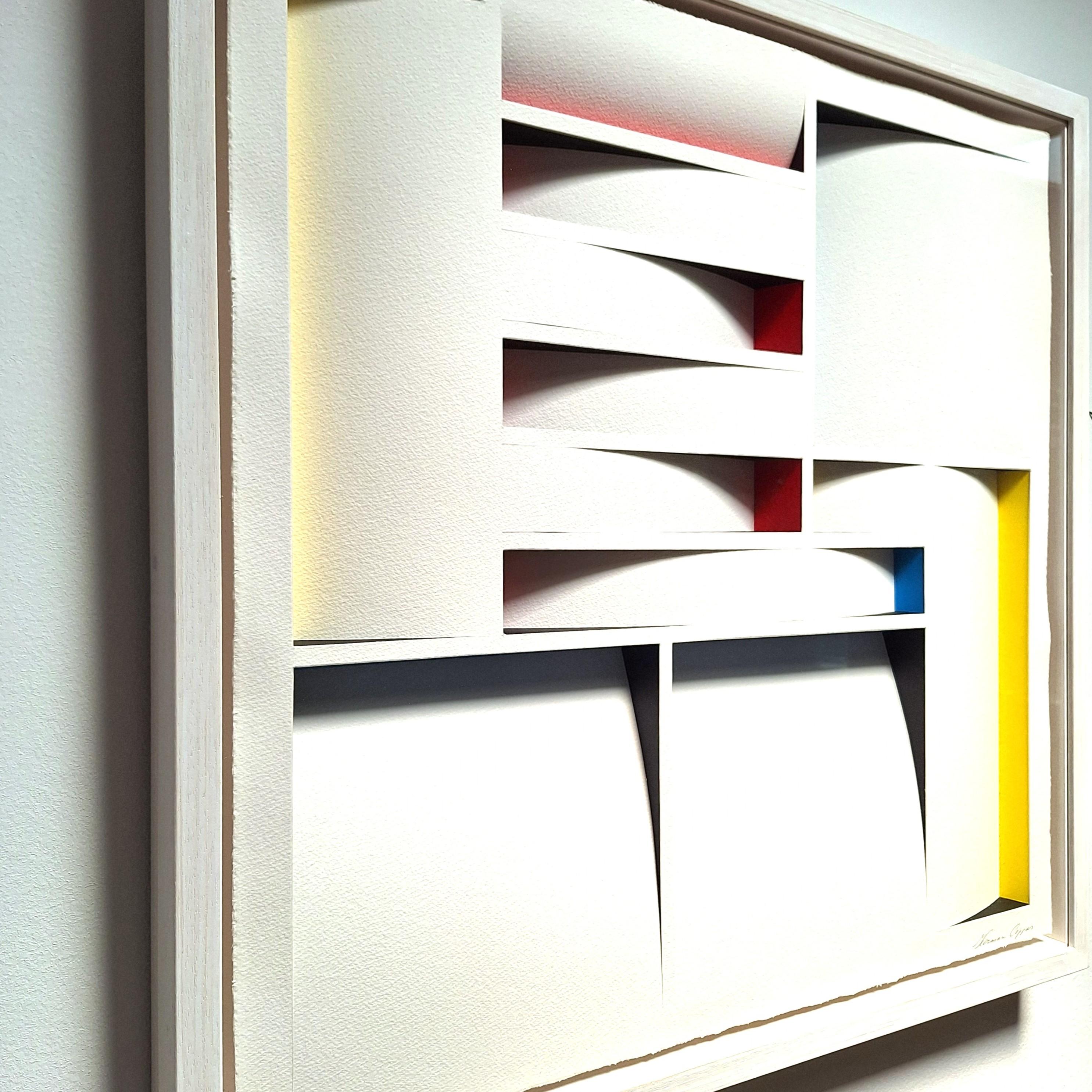 ZT 241216 - contemporary modern multi-color abstract geometric painting relief - Contemporary Sculpture by Herman Coppus
